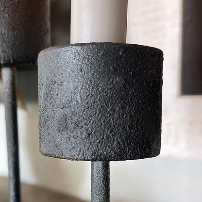 Distressed Black Metal Candle Holder  NOT AVAILABLE AT MINDEN LOCATION