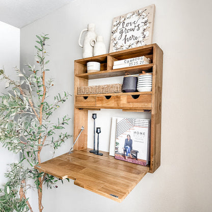Rustic Oak Wood Fold Down Shelf NOT AVAILABLE AT MINDEN LOCATION