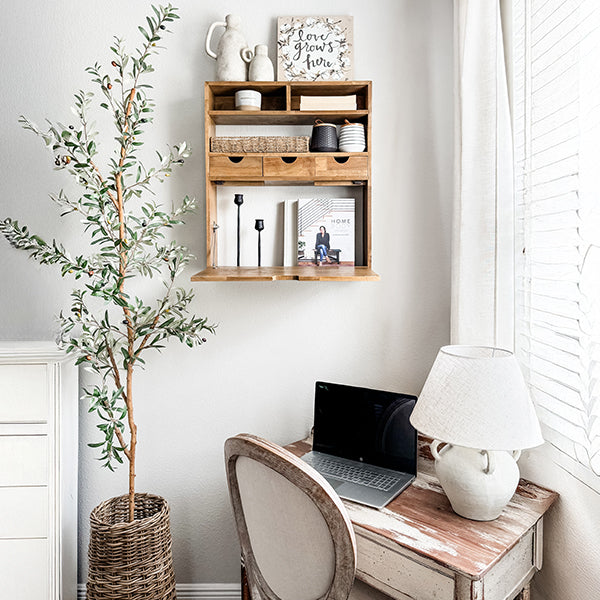 Rustic Oak Wood Fold Down Shelf NOT AVAILABLE AT MINDEN LOCATION