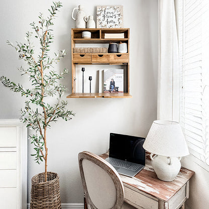 Rustic Oak Wood Fold Down Shelf NOT AVAILABLE AT MINDEN LOCATION