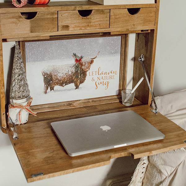 Rustic Oak Wood Fold Down Shelf NOT AVAILABLE AT MINDEN LOCATION