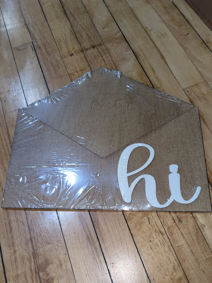Stained with white hi Envelope interchangeable door sign