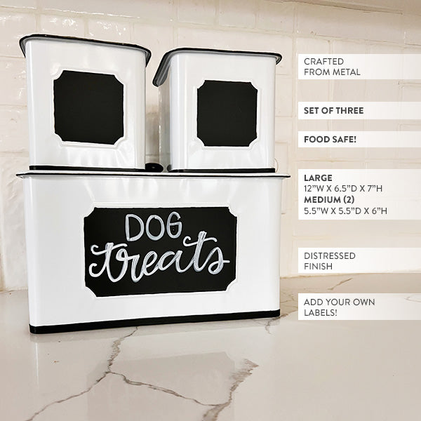 Customizable Metal Kitchen Canisters, Set of Three  NOT AVAILABLE AT MINDEN LOCATION