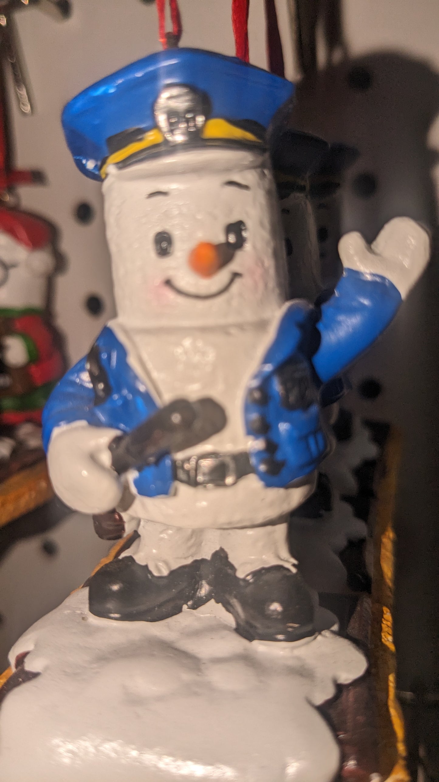 Marshmallow Police Officer Ornament