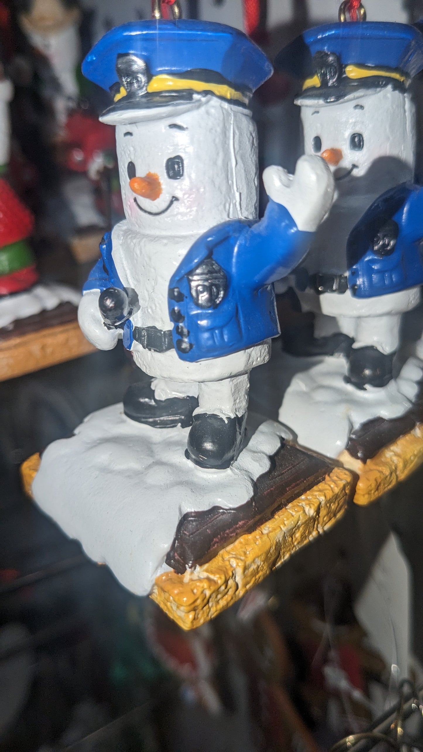 Marshmallow Police Officer Ornament