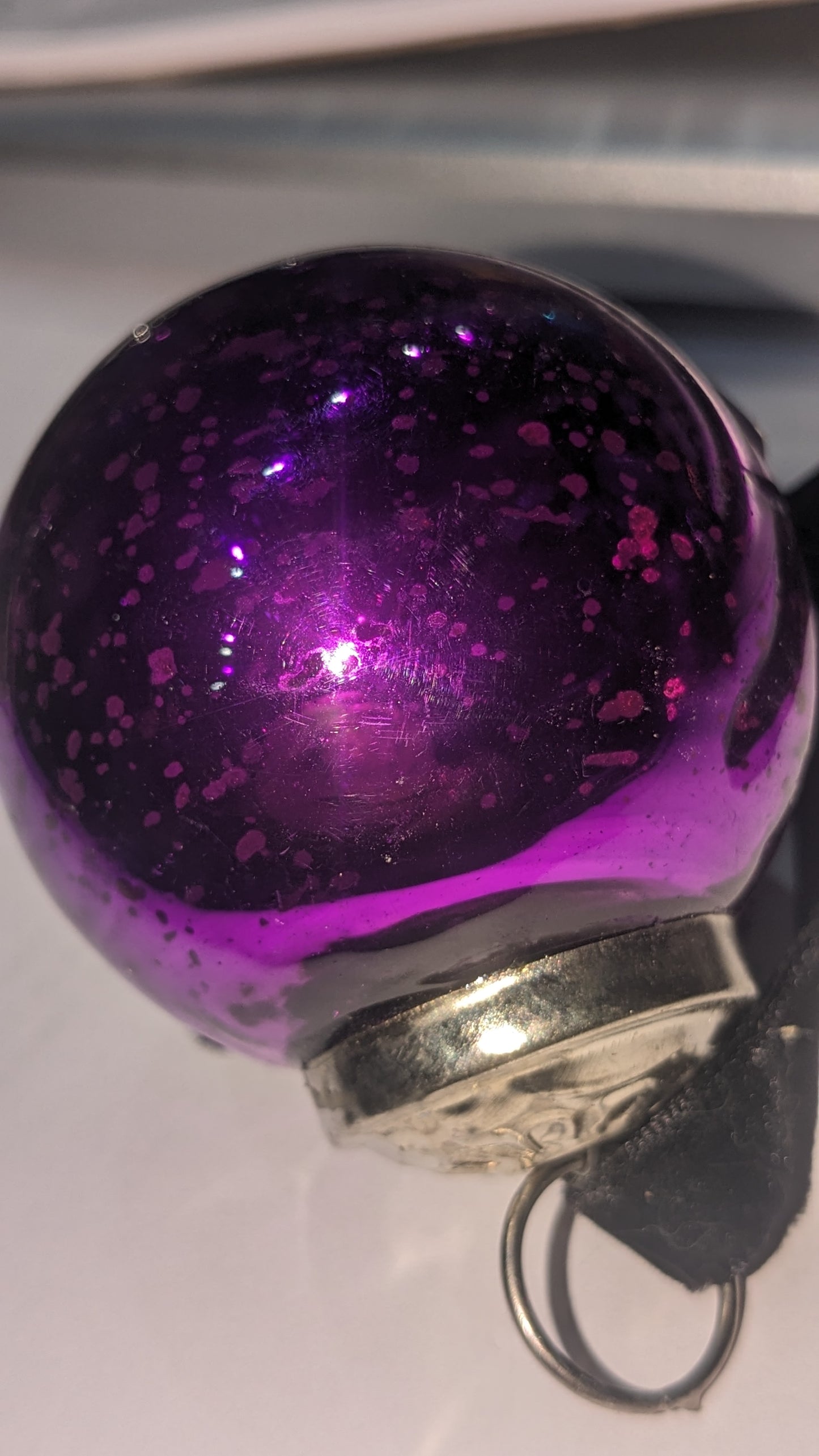 Five 2 Inch Mercury Glass Ornament vintage look