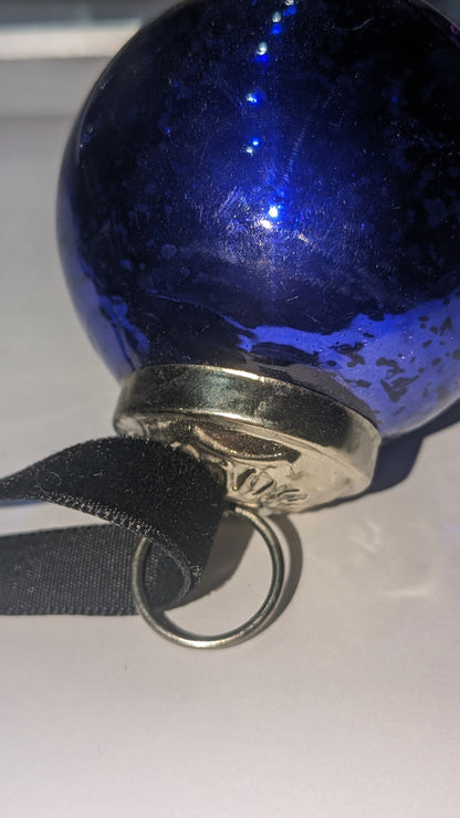 Five 2 Inch Mercury Glass Ornament vintage look