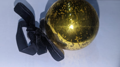 Five 2 Inch Mercury Glass Ornament vintage look