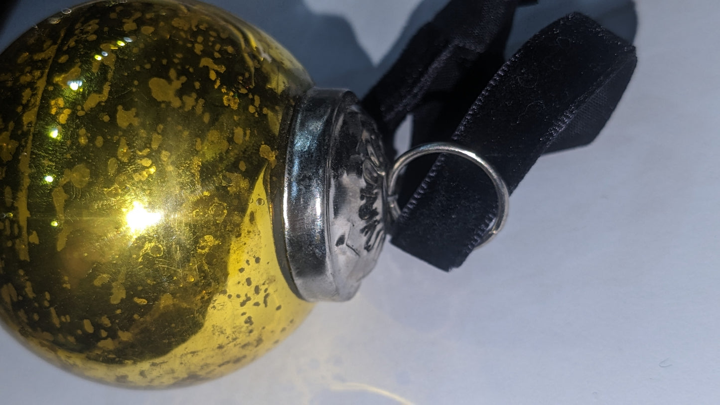 Five 2 Inch Mercury Glass Ornament vintage look