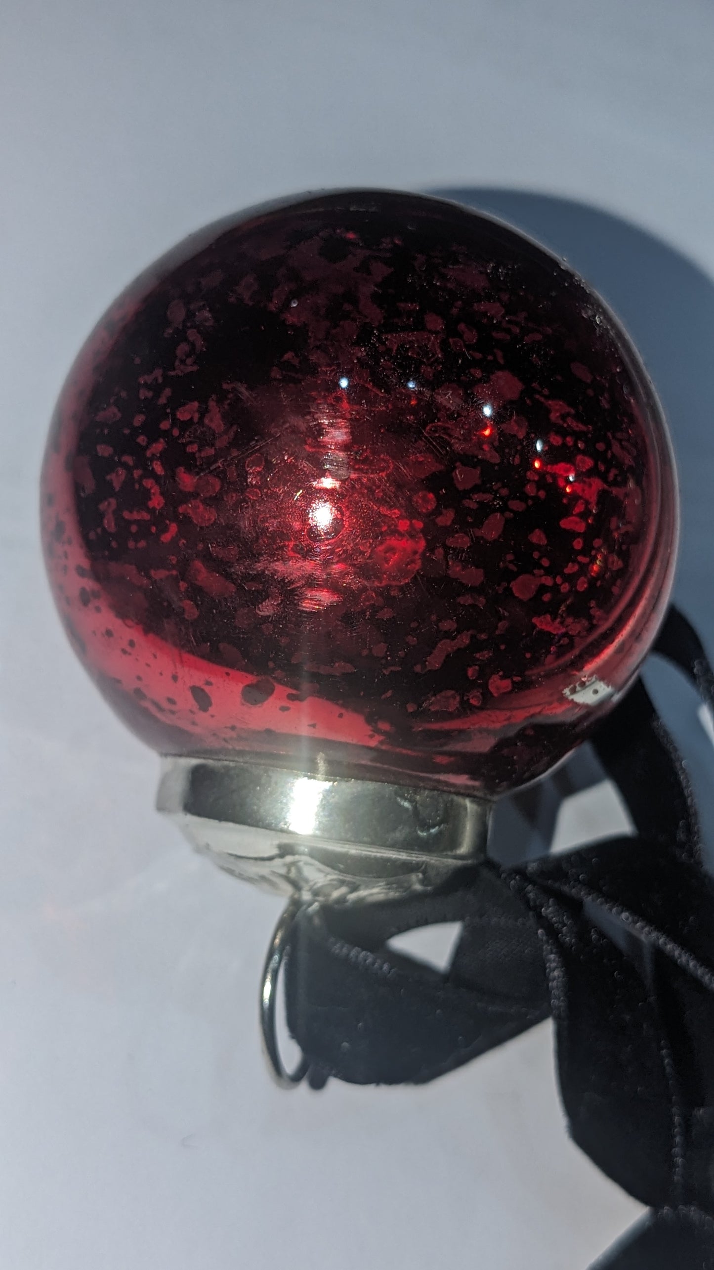 Five 2 Inch Mercury Glass Ornament vintage look
