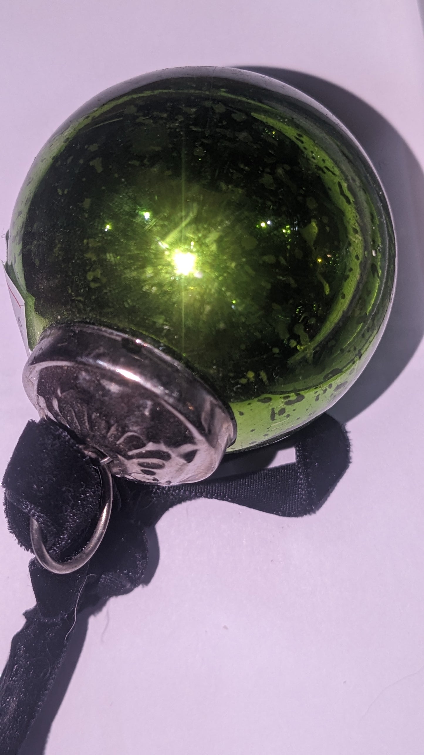 Five 2 Inch Mercury Glass Ornament vintage look