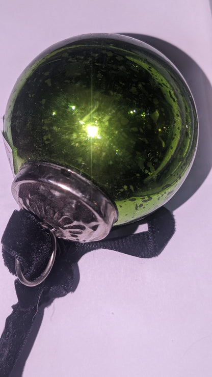 Five 2 Inch Mercury Glass Ornament vintage look