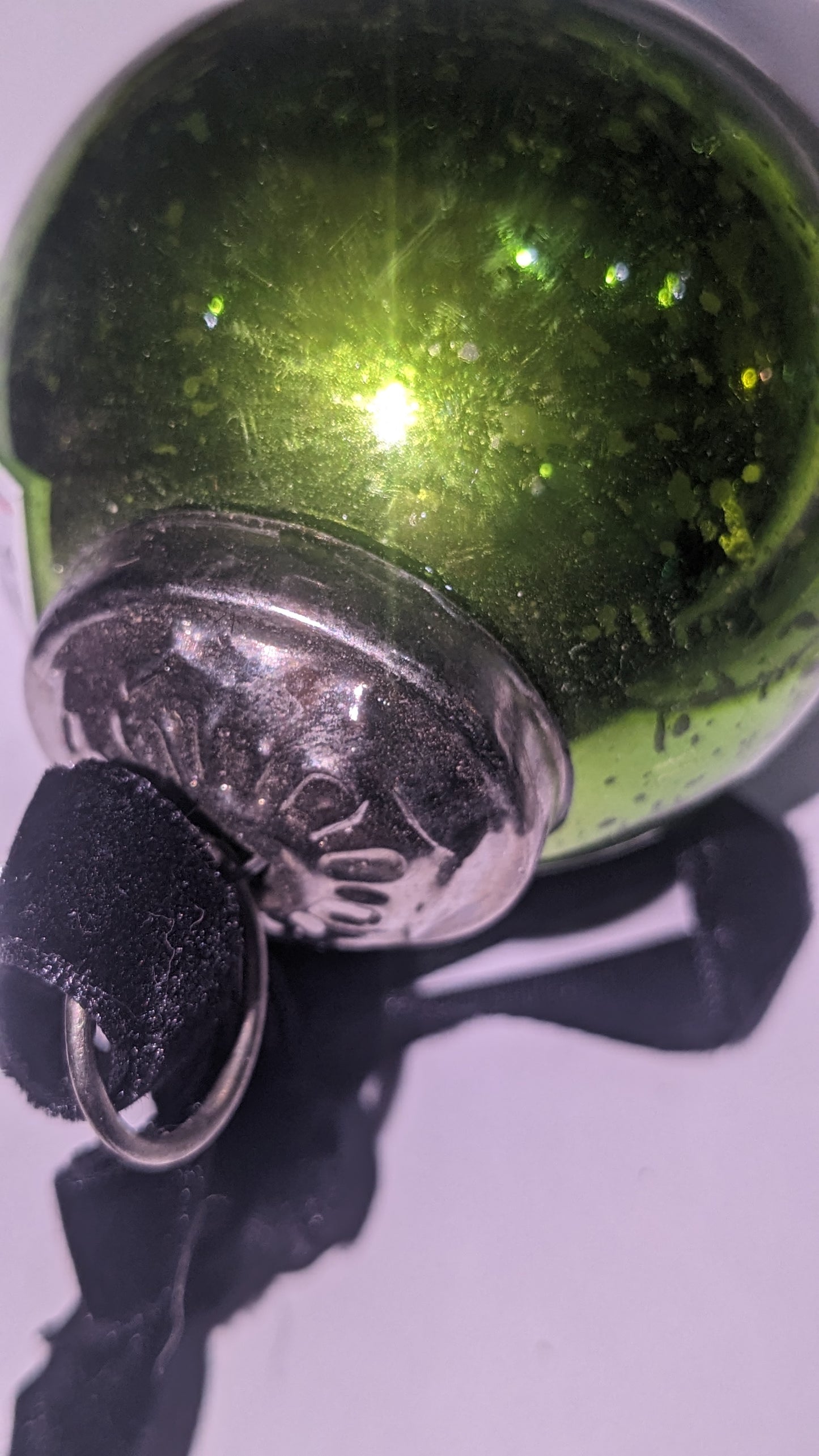 Five 2 Inch Mercury Glass Ornament vintage look