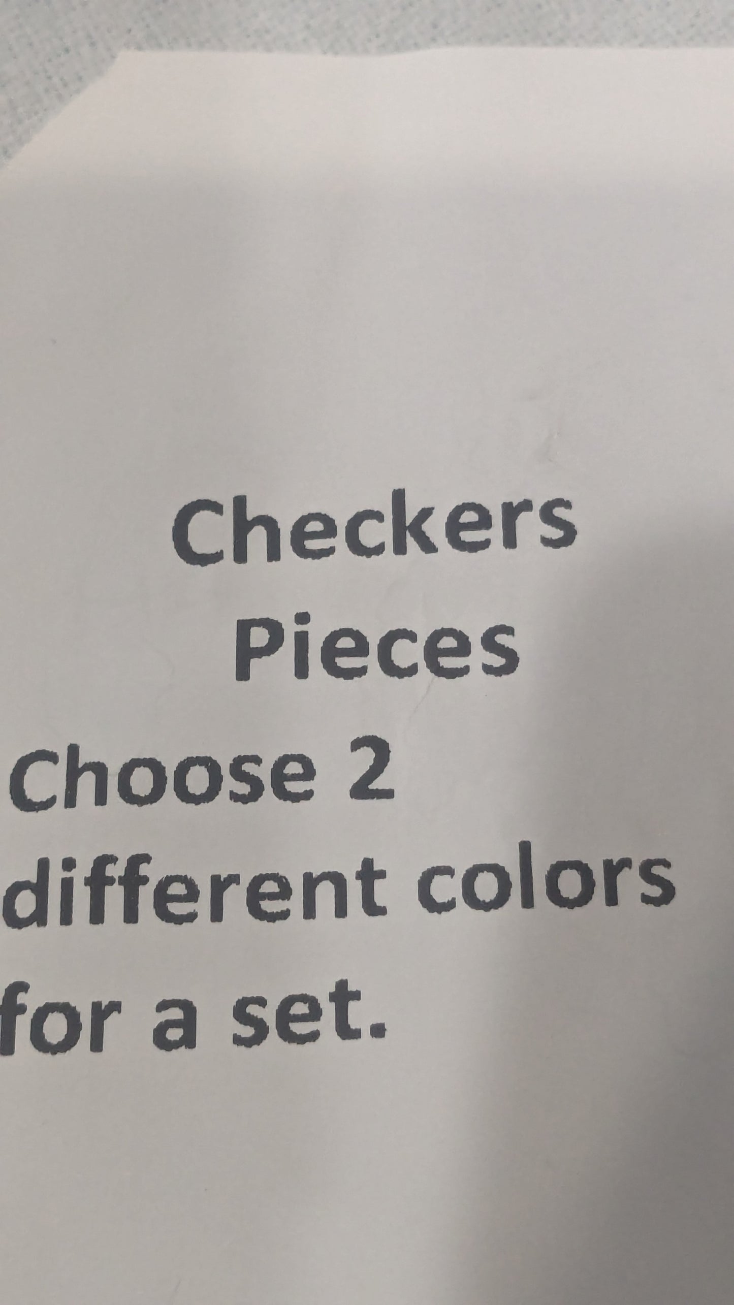 Resin checkers This is just one side of the board. You will need another set to complete