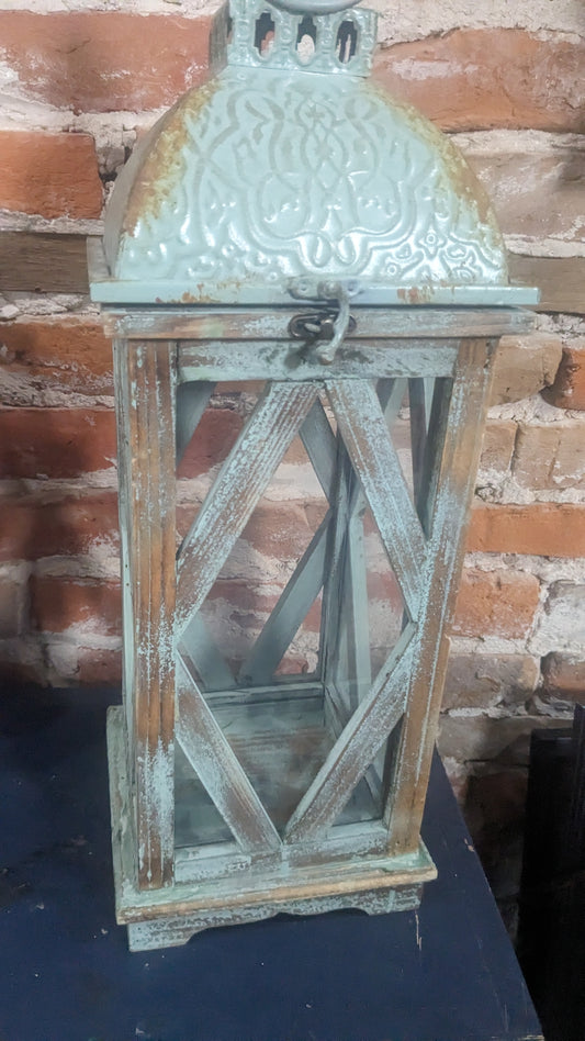 Wood, metal and acrylic lantern