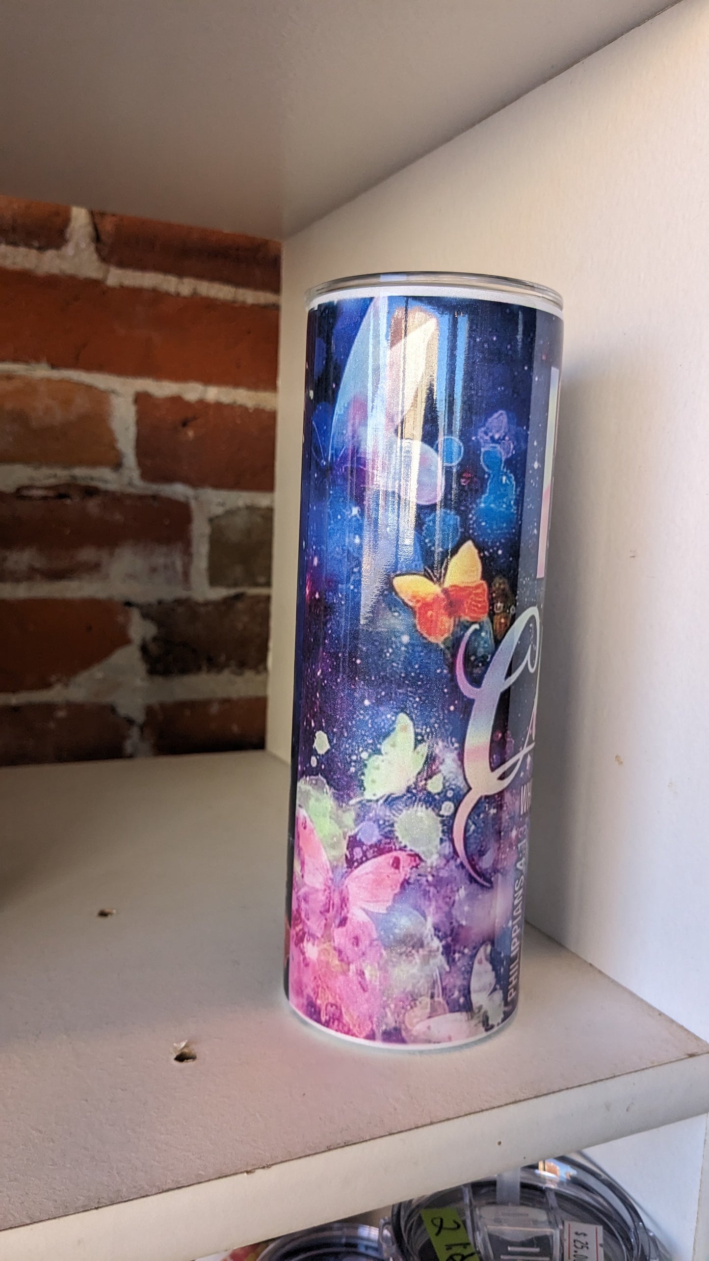 20 oz stainless steel, insulated tumbler I Can Do All Things Through Him