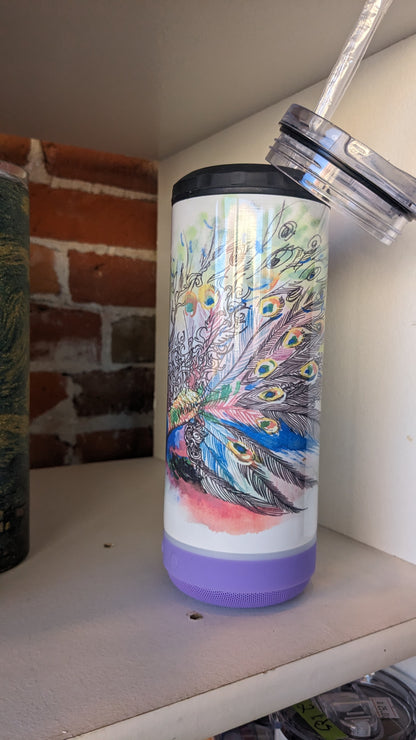 NOW WITH WHITE SPEAKER 17 Oz Speaker Tumbler Peacock