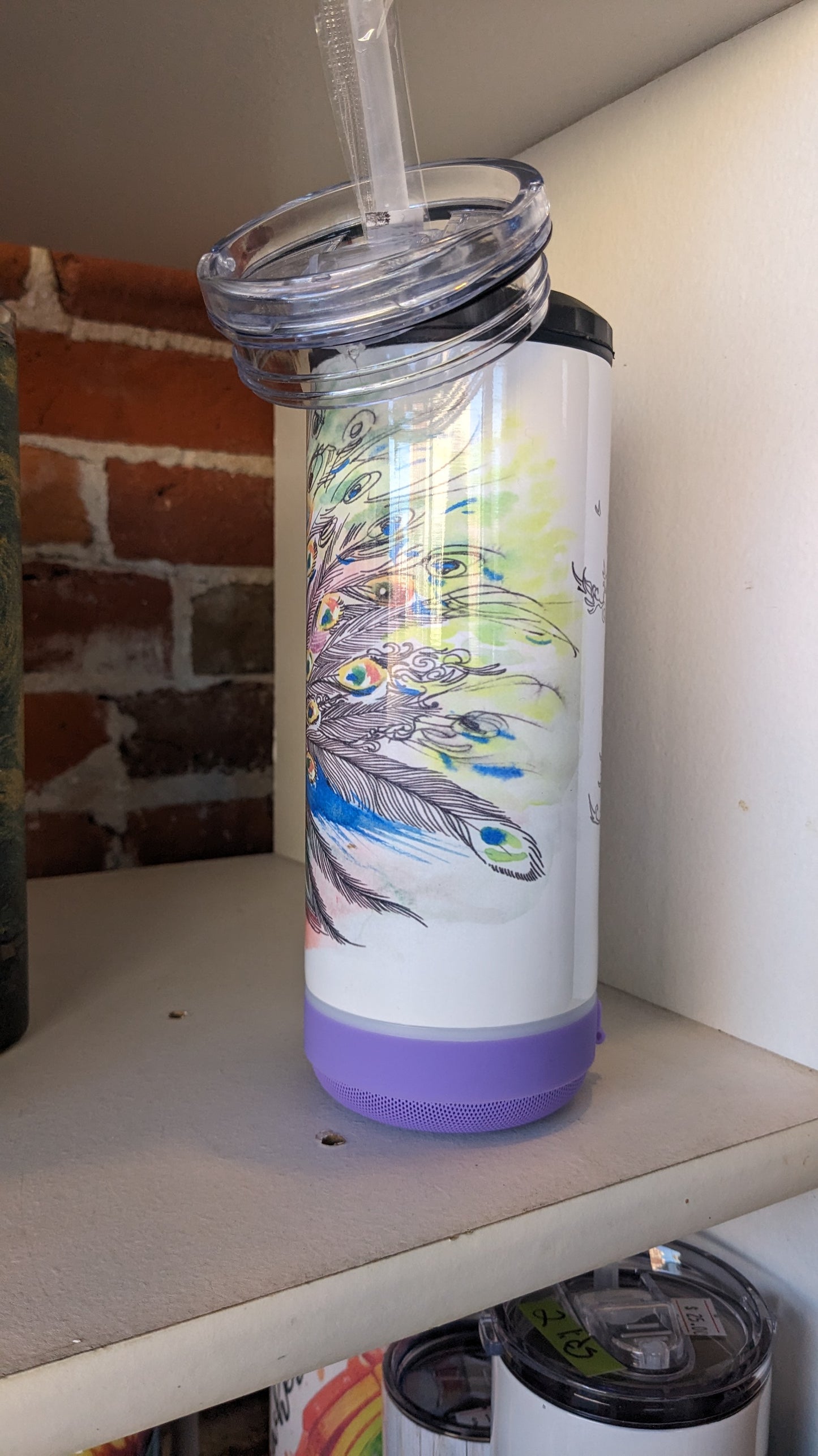 NOW WITH WHITE SPEAKER 17 Oz Speaker Tumbler Peacock