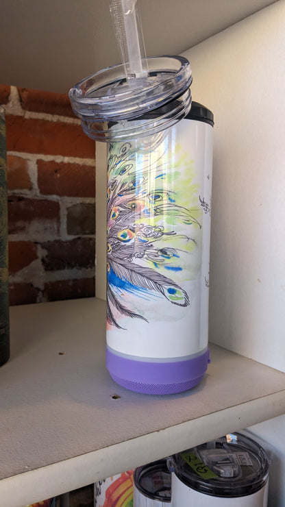 NOW WITH WHITE SPEAKER 17 Oz Speaker Tumbler Peacock