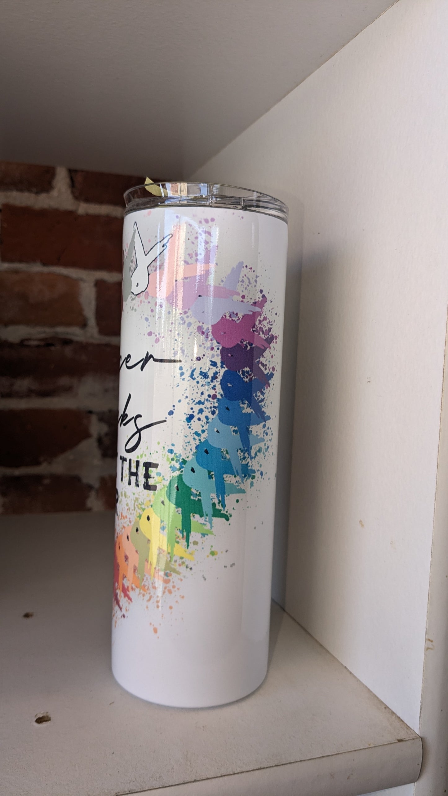 20 oz insulated Stainless Steel Tumbler Cancer Sucks With Cancer Ribbons