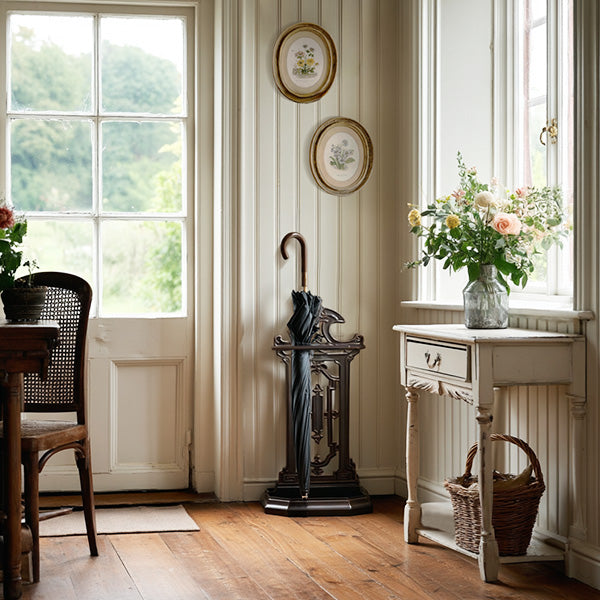 Vintage Inspired Intricate Metal Umbrella Stand  NOT AVAILABLE AT MINDEN LOCATION