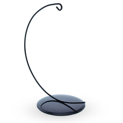 Solid Round Base Black Painted Metal Ornament Display Stand 7.8 Inches (Poland)