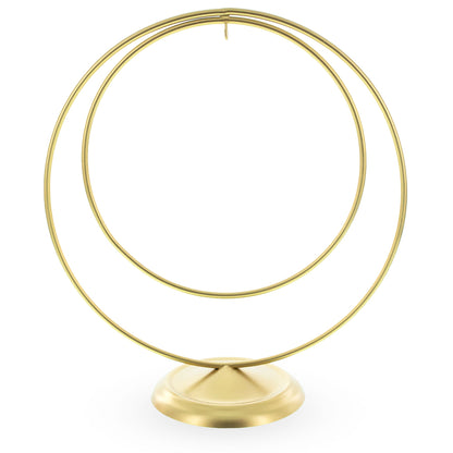 Contemporary Double Circle Gold Metal Ornament Display Stand 8.2 Inches (Poland)