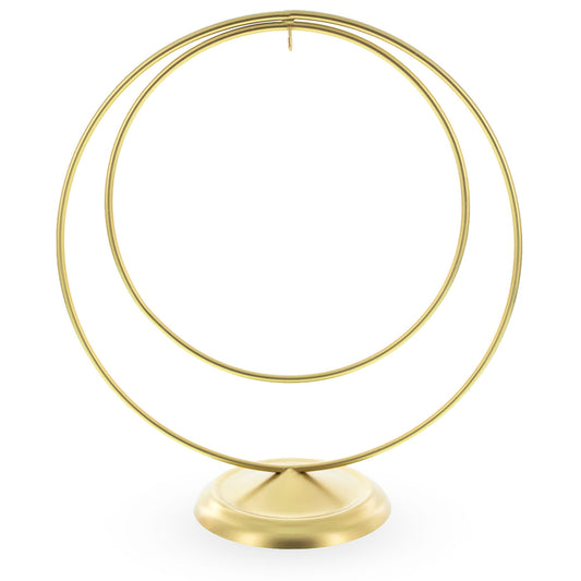 Contemporary Double Circle Gold Metal Ornament Display Stand 8.2 Inches (Poland)