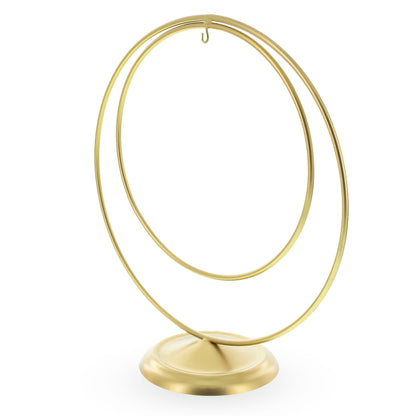 Contemporary Double Circle Gold Metal Ornament Display Stand 8.2 Inches (Poland)