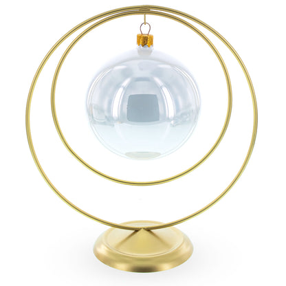 Contemporary Double Circle Gold Metal Ornament Display Stand 8.2 Inches (Poland)