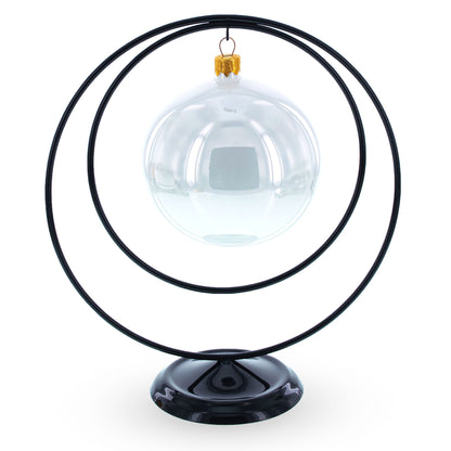 Contemporary Double Circle Black Painted Metal Ornament Display Stand 8.2 Inches (Poland)