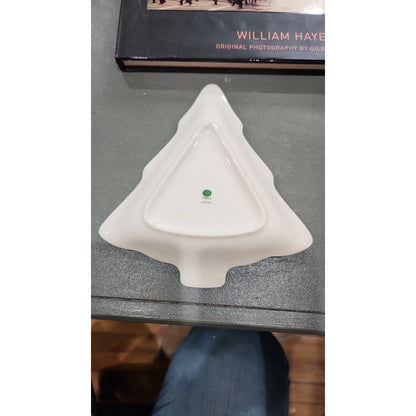 Nikko Japan Christmas 6-1/2" Tree Shaped Plate vintage Candy Trinket Dish