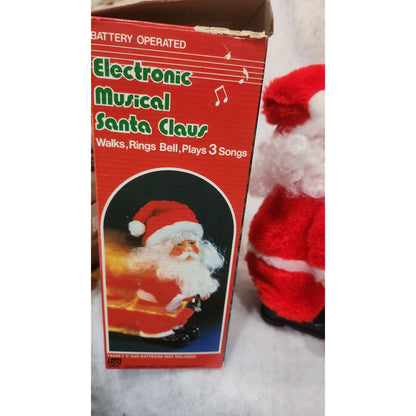 Parts Only Vintage Walking Santa Clause Musical Toy Vintage Christmas