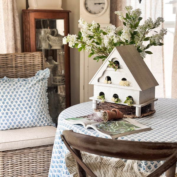 Distressed White Wood Functional Bird House | Outdoor Rated  NOT AVAILABLE AT MINDEN LOCATION