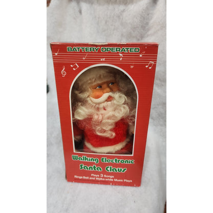Parts Only Vintage Walking Santa Clause Musical Toy Vintage Christmas