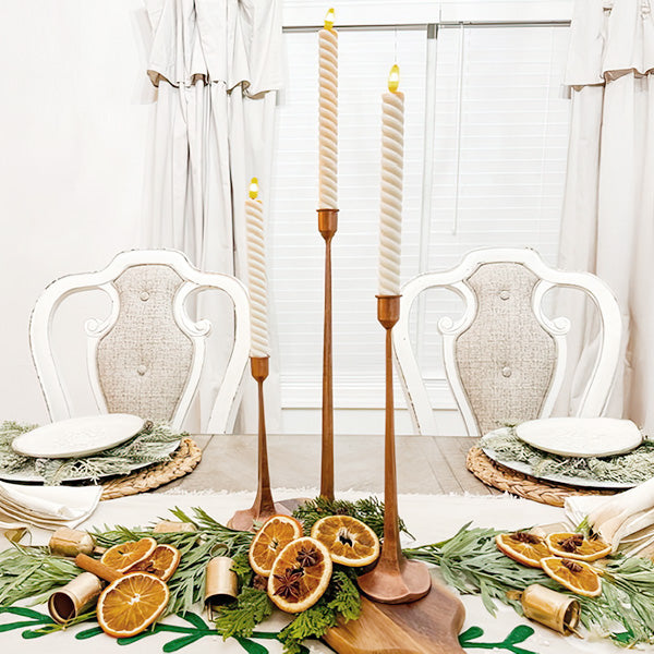 Copper Finish Cast Iron Taper Candle Holders, Set of Three  NOT AVAILABLE AT MINDEN LOCATION