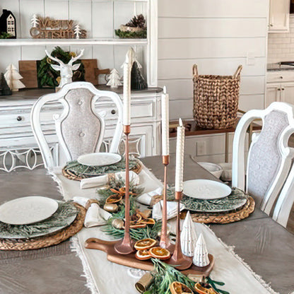 Copper Finish Cast Iron Taper Candle Holders, Set of Three  NOT AVAILABLE AT MINDEN LOCATION