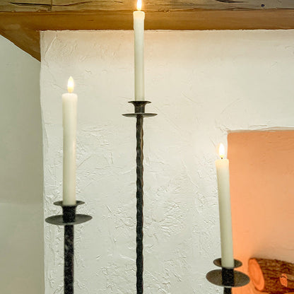 Tall Hand-Forged Cast Iron Floor Candle Holders, Set of 3  NOT AVAILABLE AT MINDEN LOCATION
