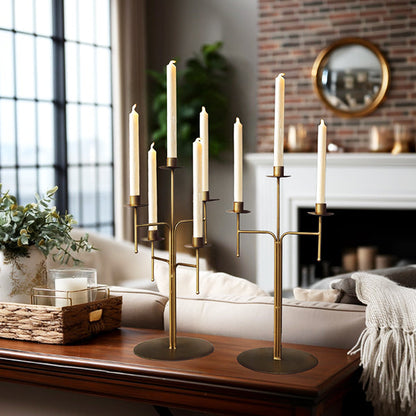 Freestanding Antique Iron Candelabra, Set of Two  NOT AVAILABLE AT MINDEN LOCATION