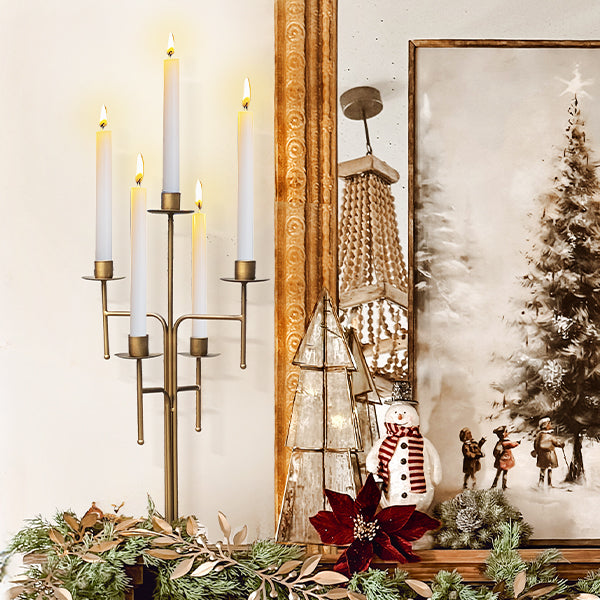 Freestanding Antique Iron Candelabra, Set of Two  NOT AVAILABLE AT MINDEN LOCATION