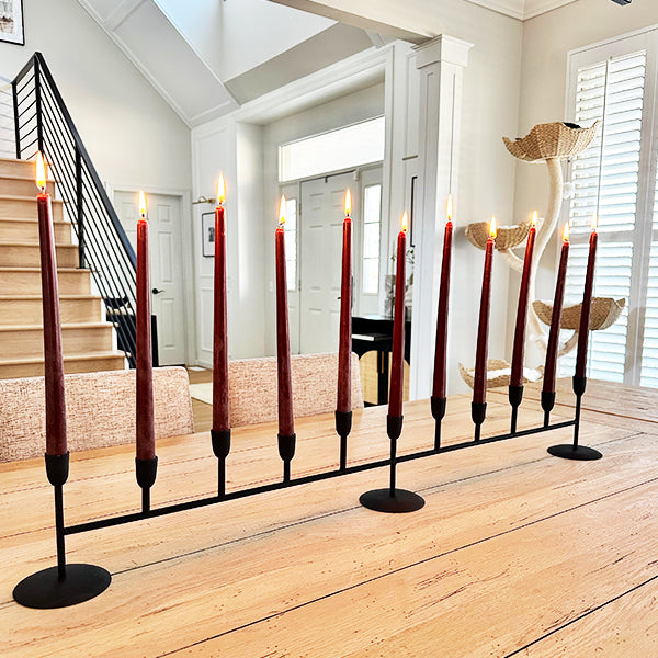 Matte Black 11-Taper Candle Holder  NOT AVAILABLE AT MINDEN LOCATION