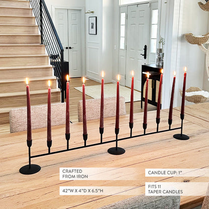 Matte Black 11-Taper Candle Holder  NOT AVAILABLE AT MINDEN LOCATION