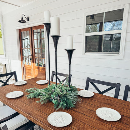 Tall Flared Black Iron Candle Holders, Set of 3  NOT AVAILABLE AT MINDEN LOCATION