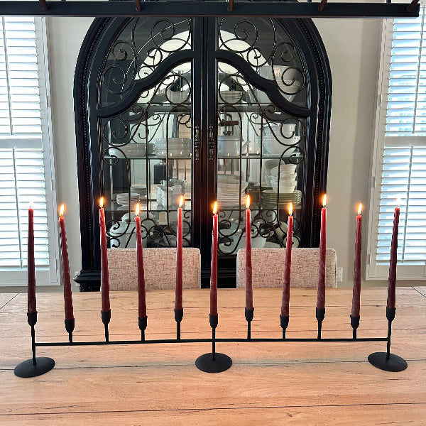 Matte Black 11-Taper Candle Holder  NOT AVAILABLE AT MINDEN LOCATION