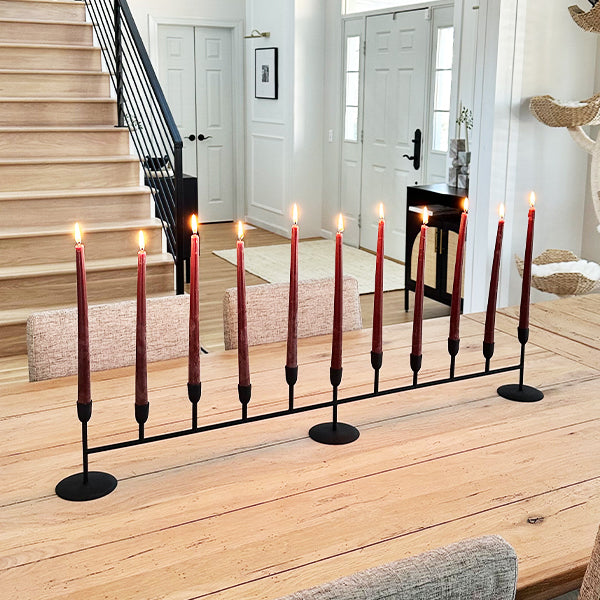 Matte Black 11-Taper Candle Holder  NOT AVAILABLE AT MINDEN LOCATION