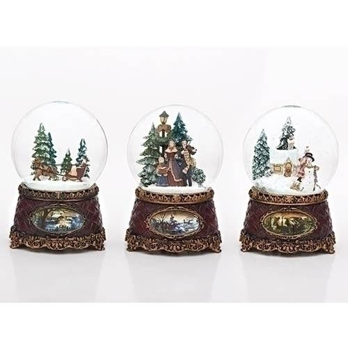6" H Musical Holiday Themes globe snowman only, not 3 globes as pictures