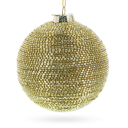 Beaded Gold Glass Ball -Glass Christmas Ornament