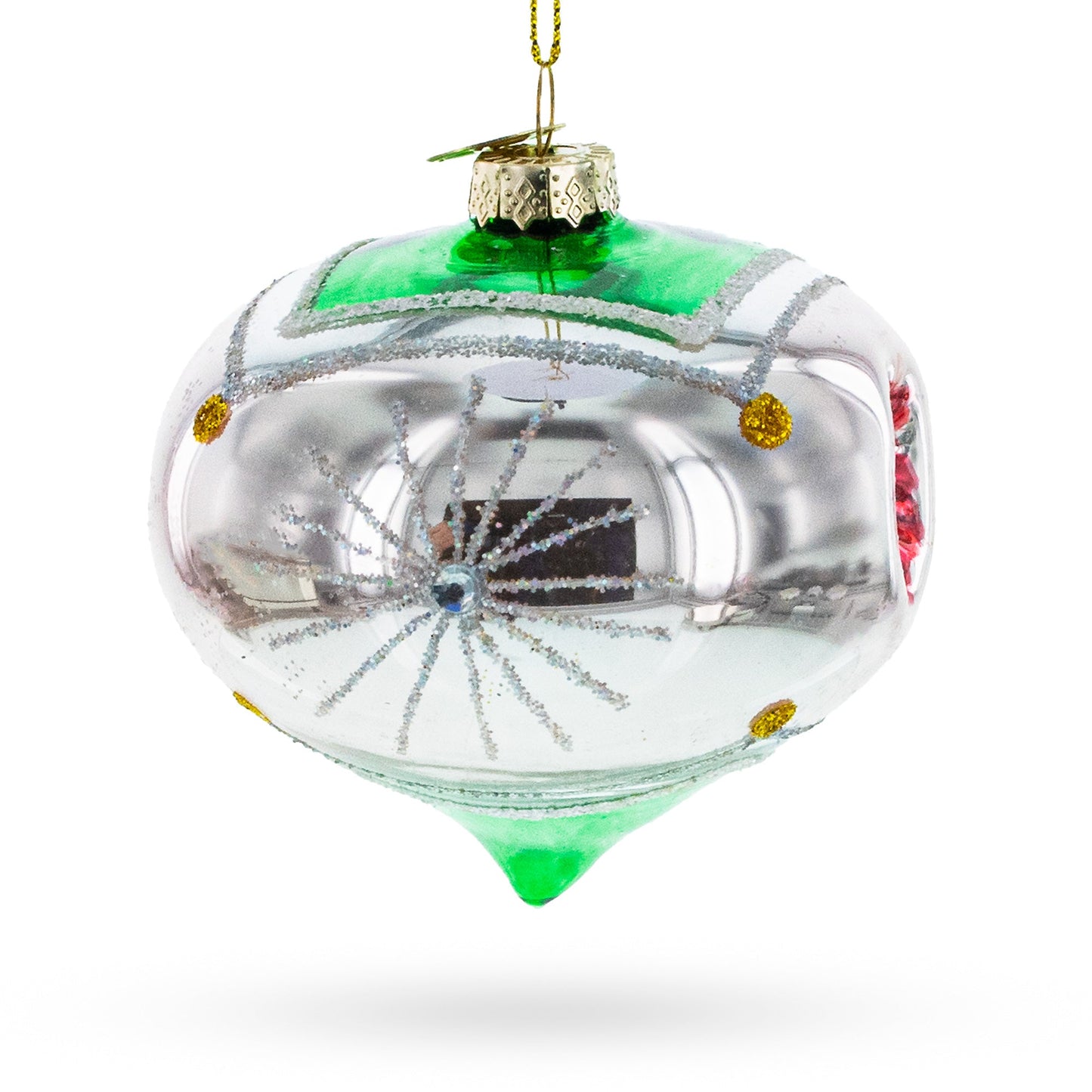 Vintage-Style Tear Drop Indented Glass Christmas Ornament