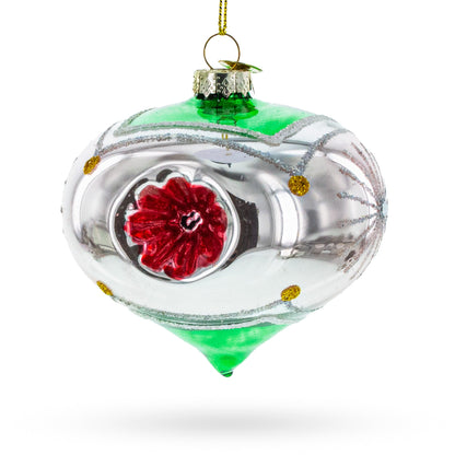 Vintage-Style Tear Drop Indented Glass Christmas Ornament