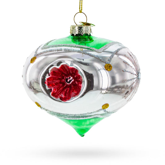 Vintage-Style Tear Drop Indented Glass Christmas Ornament